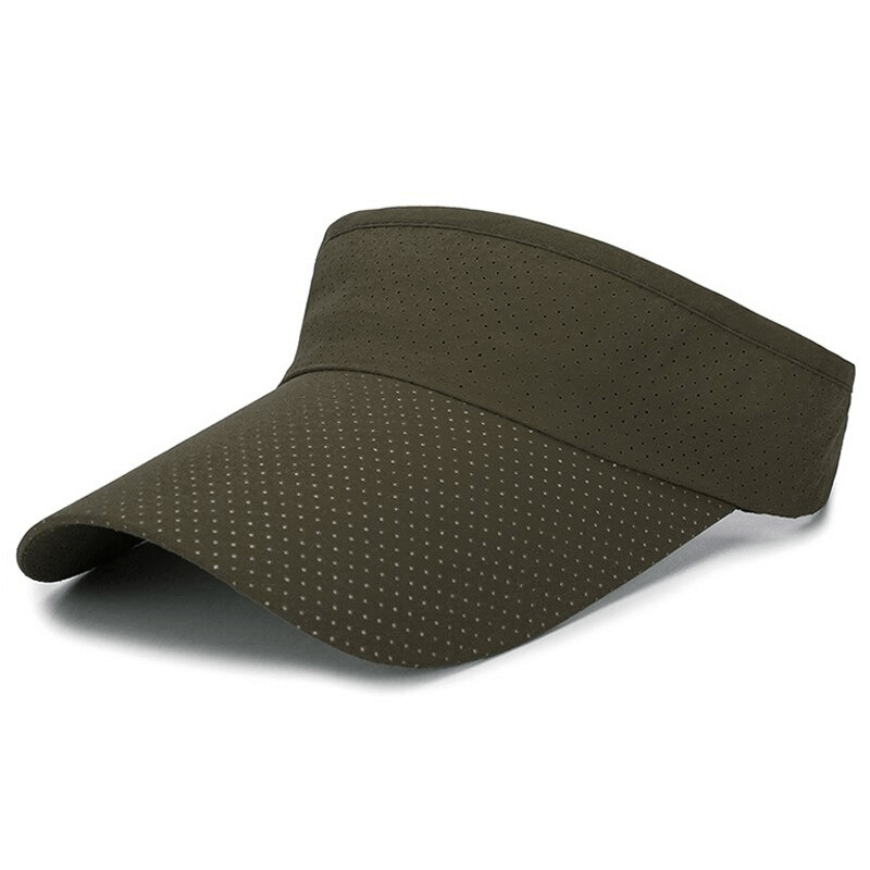 Breathable Air Sun Hat with Protective Adjustable Visor in dark green, featuring 10.5cm brim and quick-drying acrylic for summer activities.